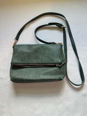 Dark Green Foldover Crossbody Quiet Luxury Minimalist Old Money Shoulder Purse